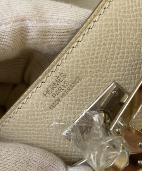 1:1 Replica Hermes Kelly Classique To Go Wallet  21cm/8.3in Gold Toned Hardware For Women Cream