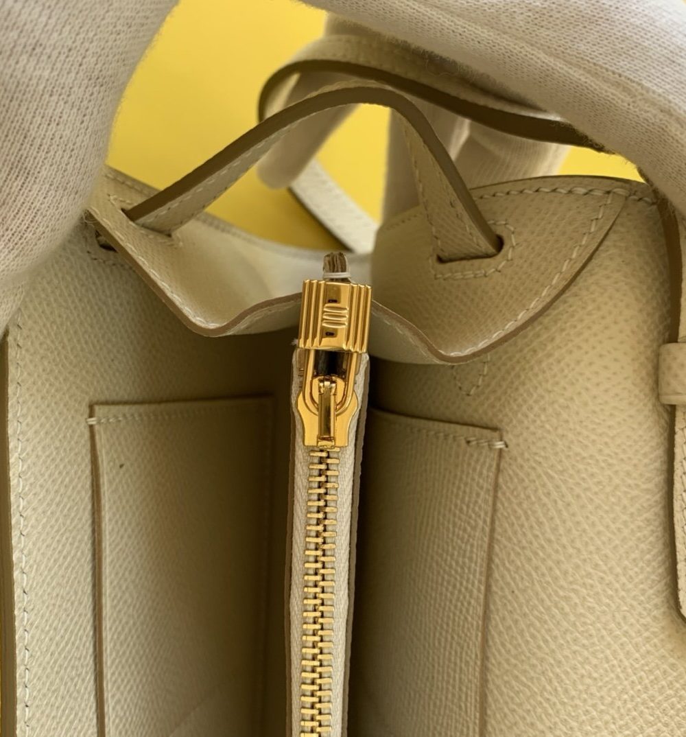 1:1 Replica Hermes Kelly Classique To Go Wallet 21cm/8.3in Gold Toned Hardware For Women Cream