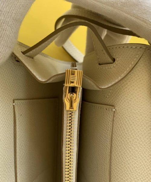 1:1 Replica Hermes Kelly Classique To Go Wallet  21cm/8.3in Gold Toned Hardware For Women Cream