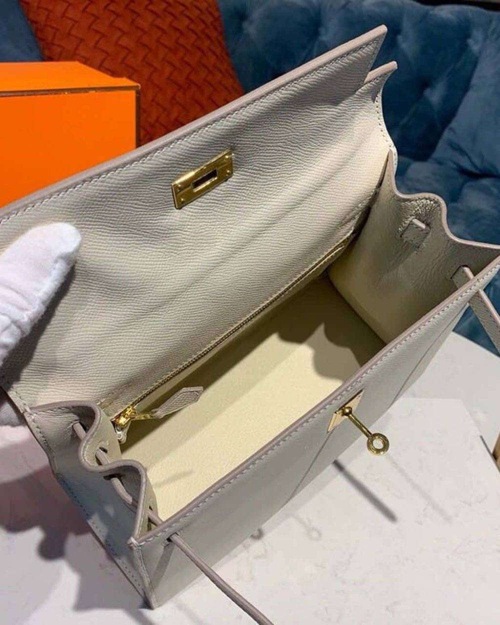 1:1 Replica Hermes Kelly Craie For Women Gold Toned Hardware 10in/25cm