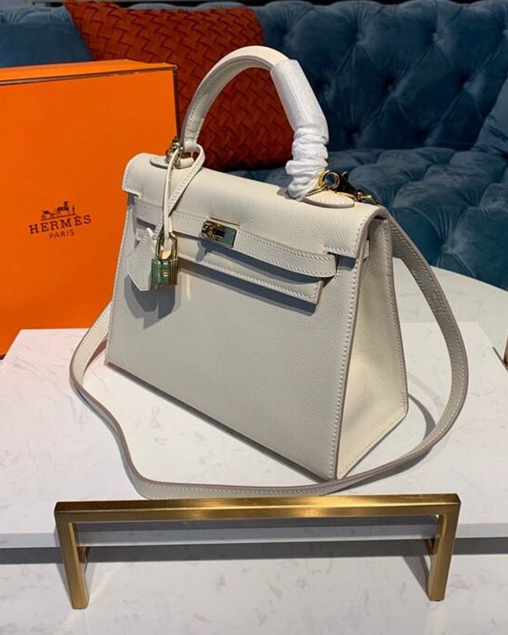 1:1 Replica Hermes Kelly Craie For Women Gold Toned Hardware 10in/25cm