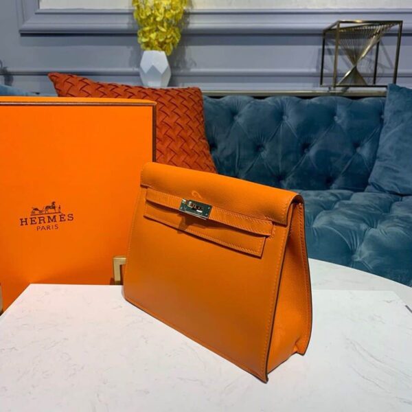 1:1 Replica Hermes Kelly Danse II Bag Swift Orange Gold Hardware For Women 8.7in/22cm