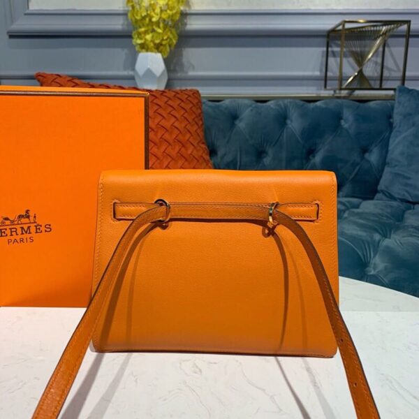 1:1 Replica Hermes Kelly Danse II Bag Swift Orange Gold Hardware For Women 8.7in/22cm