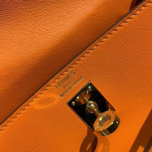 1:1 Replica Hermes Kelly Danse II Bag Swift Orange Gold Hardware For Women 8.7in/22cm