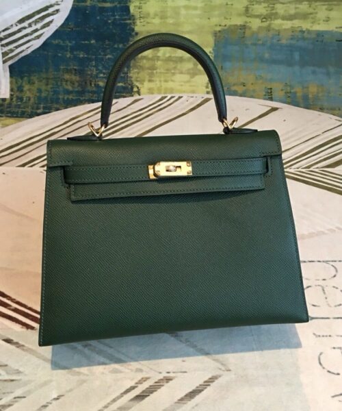 1:1 Replica Hermes Kelly Green For Women Gold Toned Hardware 10in/25cm