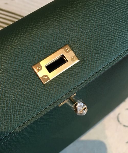 1:1 Replica Hermes Kelly Green For Women Gold Toned Hardware 10in/25cm