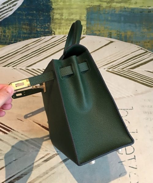 1:1 Replica Hermes Kelly Green For Women Gold Toned Hardware 10in/25cm