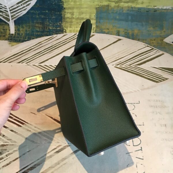 1:1 Replica Hermes Kelly Green For Women Gold Toned Hardware 10in/25cm