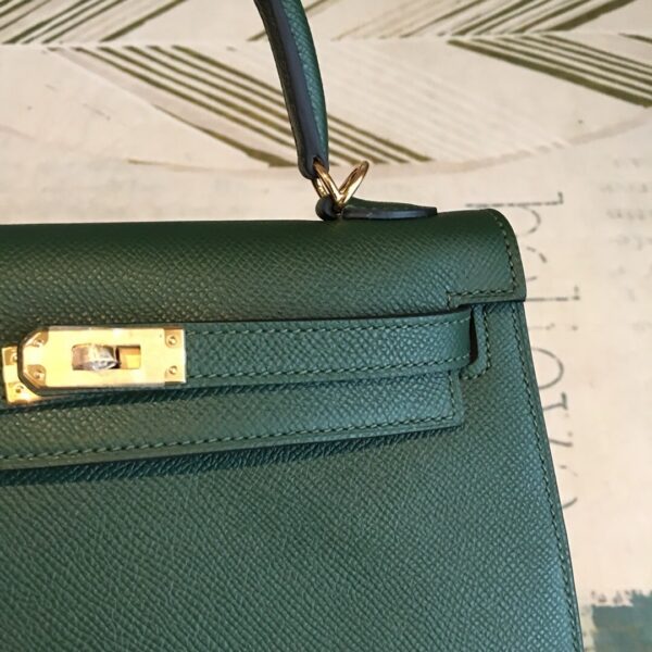 1:1 Replica Hermes Kelly Green For Women Gold Toned Hardware 10in/25cm