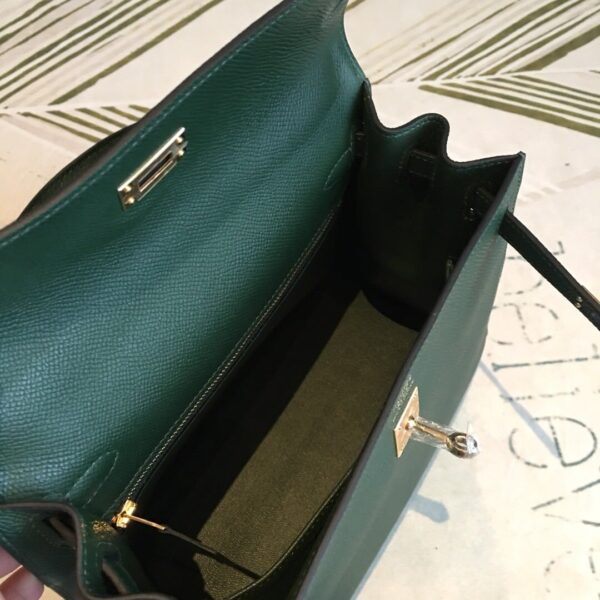 1:1 Replica Hermes Kelly Green For Women Gold Toned Hardware 10in/25cm