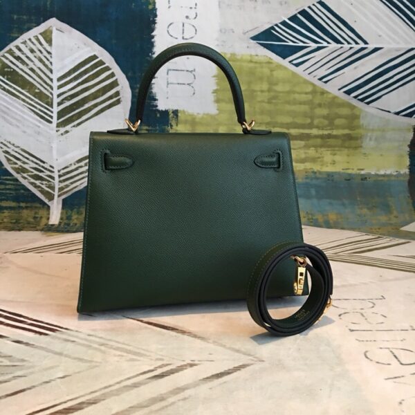 1:1 Replica Hermes Kelly Green For Women Gold Toned Hardware 10in/25cm