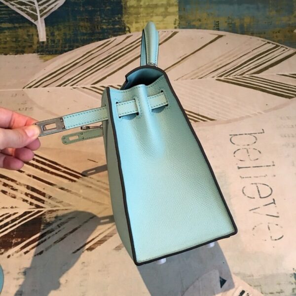 1:1 Replica Hermes Kelly Light Blue For Women Silver Toned Hardware 10in/25cm