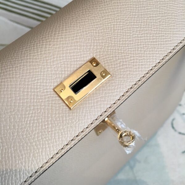 1:1 Replica Hermes Kelly Light Gray For Women Gold Toned Hardware 10in/25cm
