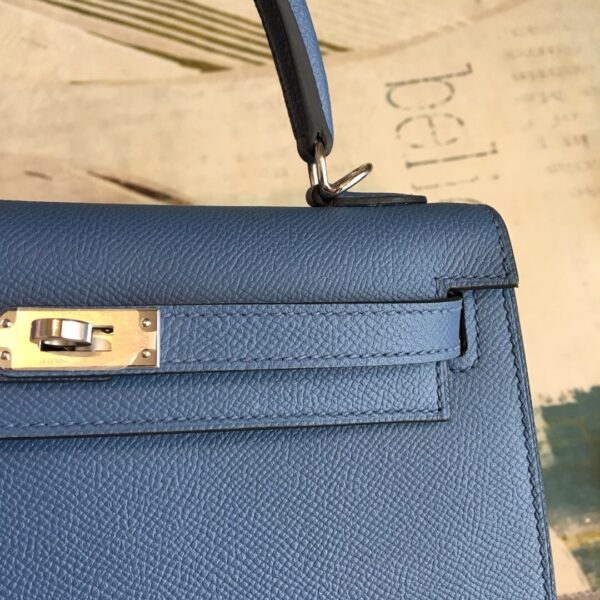 1:1 Replica Hermes Kelly Navy For Women Silver Toned Hardware 10in/25cm