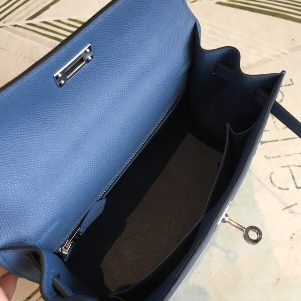 1:1 Replica Hermes Kelly Navy For Women Silver Toned Hardware 10in/25cm