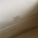 1:1 Replica Hermes Kelly Pochettee White For Women Gold Toned Hardware 8.5in/22cm