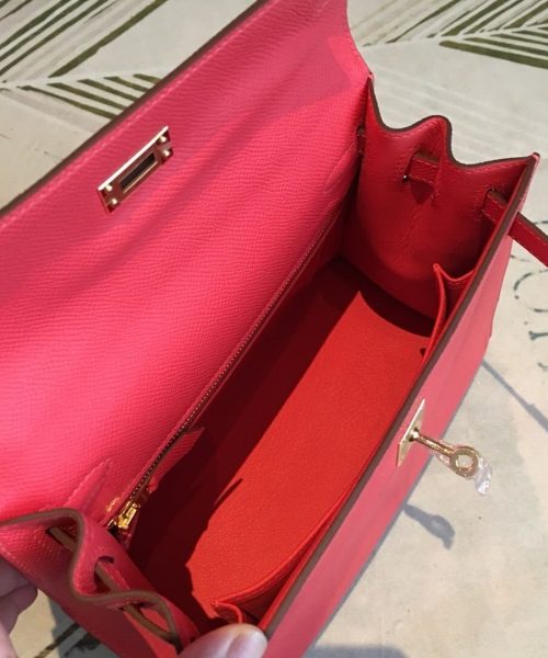 1:1 Replica Hermes Kelly Red For Women Gold Toned Hardware 10in/25cm