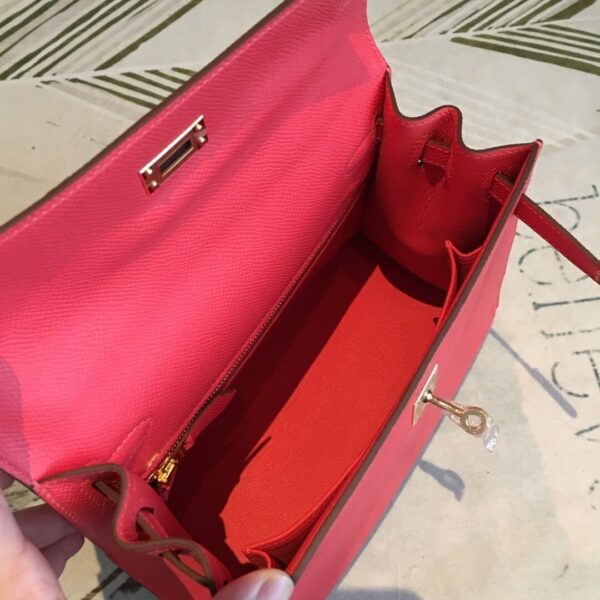 1:1 Replica Hermes Kelly Red For Women Gold Toned Hardware 10in/25cm