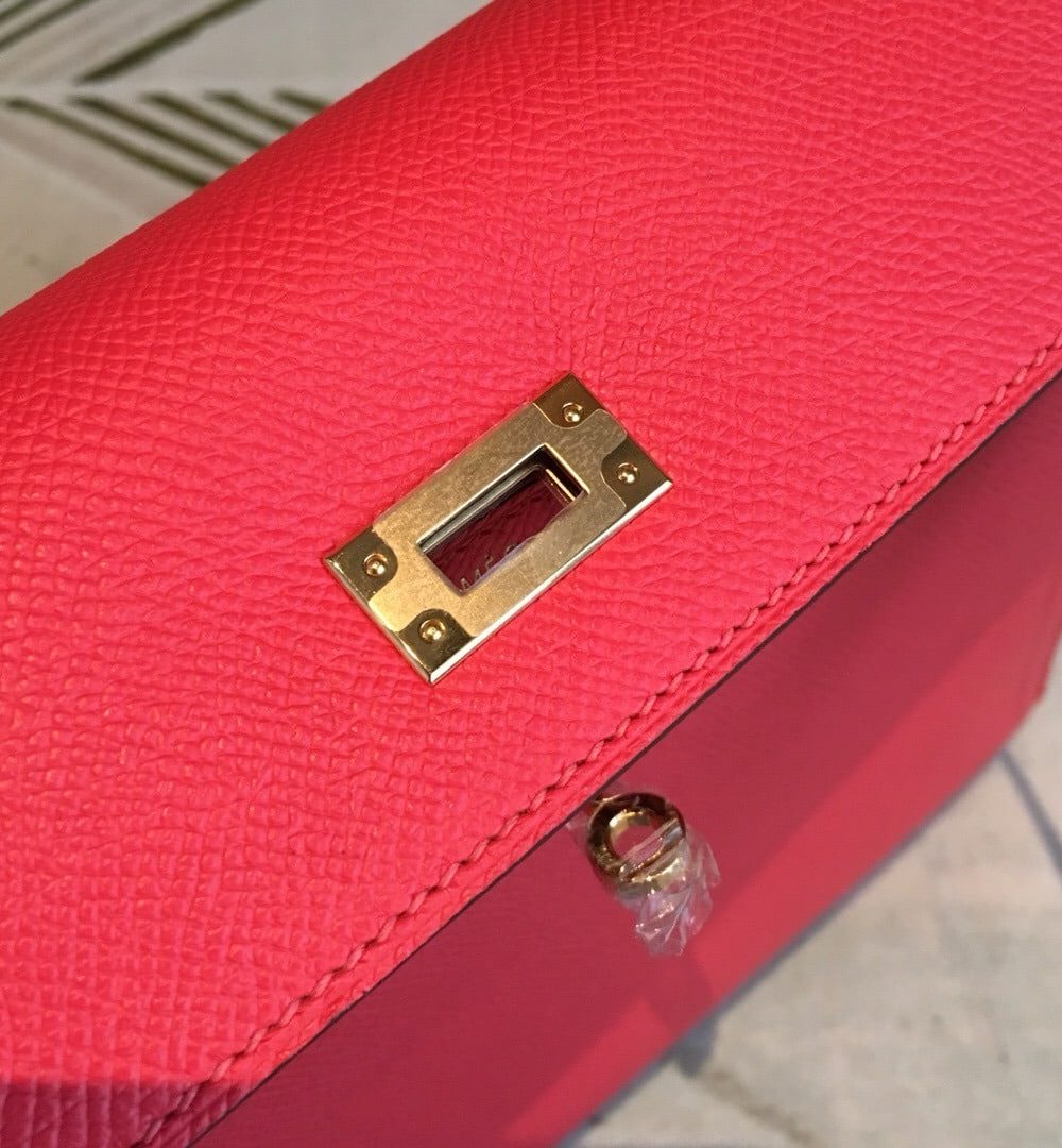 1:1 Replica Hermes Kelly Red For Women Gold Toned Hardware 10in/25cm