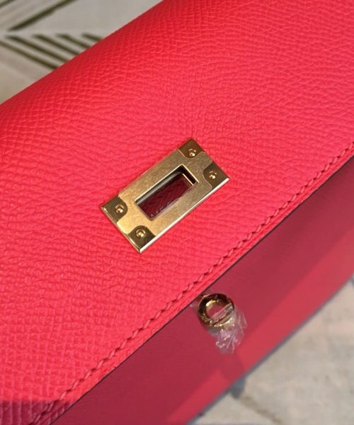 1:1 Replica Hermes Kelly Red For Women Gold Toned Hardware 10in/25cm