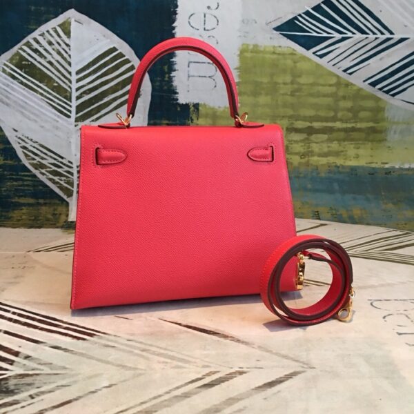 1:1 Replica Hermes Kelly Red For Women Gold Toned Hardware 10in/25cm