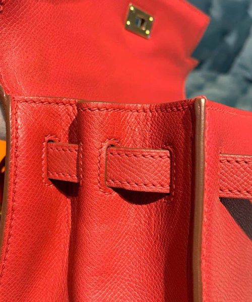 1:1 Replica Hermes Kelly Tomate For Women Gold Toned Hardware 10in/25cm