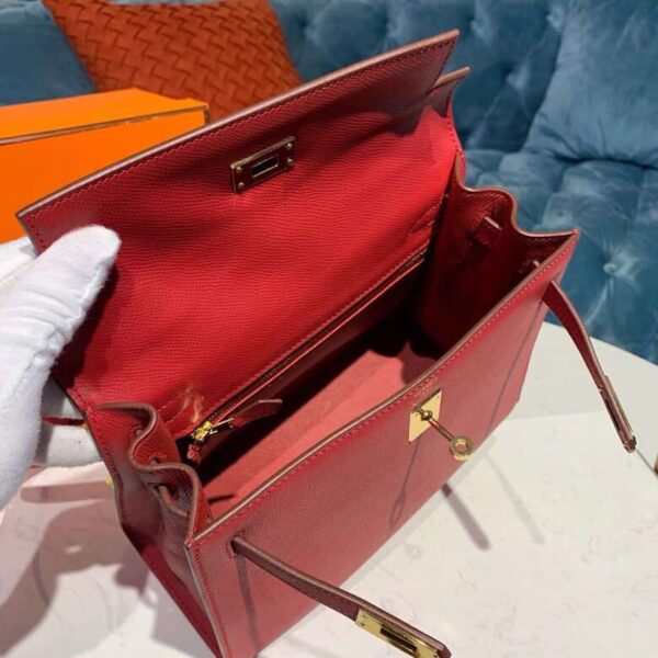 1:1 Replica Hermes Kelly Tomate For Women Gold Toned Hardware 10in/25cm