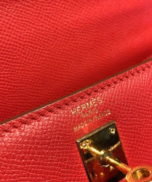 1:1 Replica Hermes Kelly Tomate For Women Gold Toned Hardware 10in/25cm