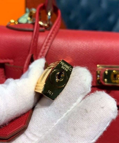 1:1 Replica Hermes Kelly Tomate For Women Gold Toned Hardware 10in/25cm