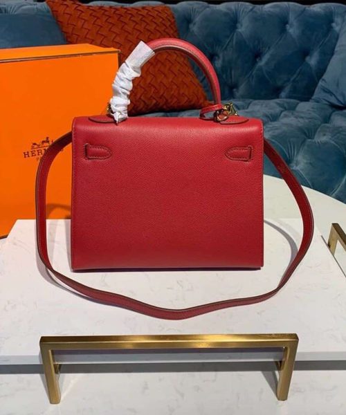 1:1 Replica Hermes Kelly Tomate For Women Gold Toned Hardware 10in/25cm
