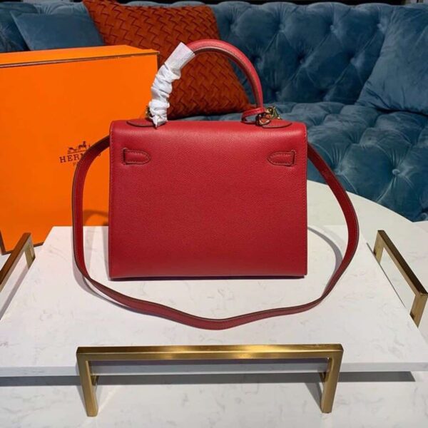 1:1 Replica Hermes Kelly Tomate For Women Gold Toned Hardware 10in/25cm