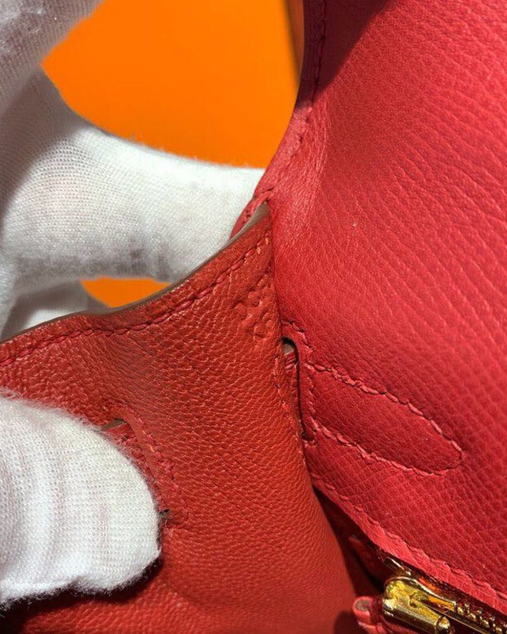 1:1 Replica Hermes Kelly Tomate For Women Gold Toned Hardware 10in/25cm