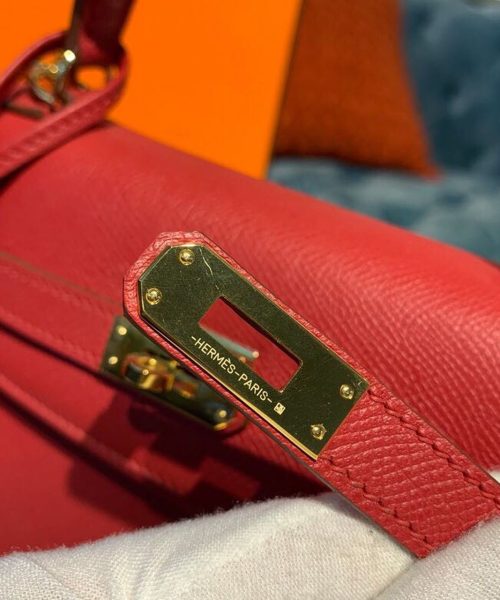 1:1 Replica Hermes Kelly Tomate For Women Gold Toned Hardware 10in/25cm