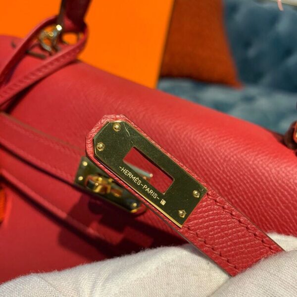 1:1 Replica Hermes Kelly Tomate For Women Gold Toned Hardware 10in/25cm