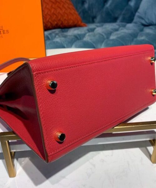 1:1 Replica Hermes Kelly Tomate For Women Gold Toned Hardware 10in/25cm