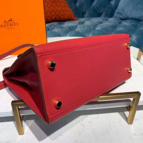 1:1 Replica Hermes Kelly Tomate For Women Gold Toned Hardware 10in/25cm