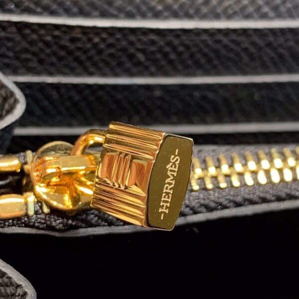 1:1 Replica Hermes Kelly Wallet To Go Woc Black With Gold Toned Hardware Bag For Women 8.2in/21cm
