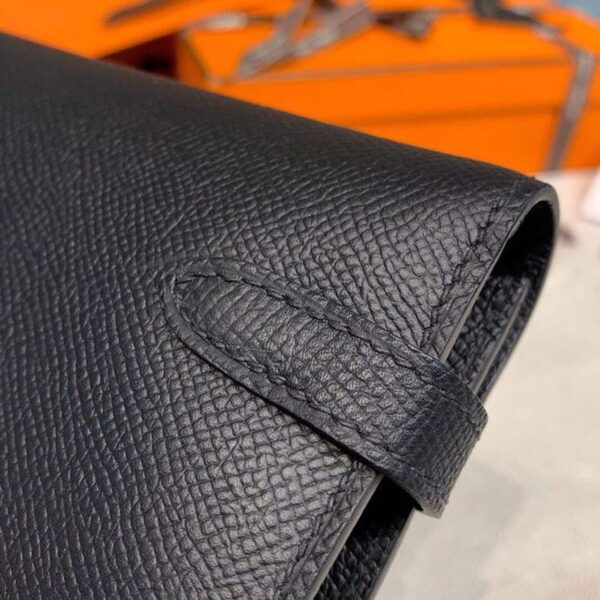 1:1 Replica Hermes Kelly Wallet To Go Woc Black With Gold Toned Hardware Bag For Women 8.2in/21cm