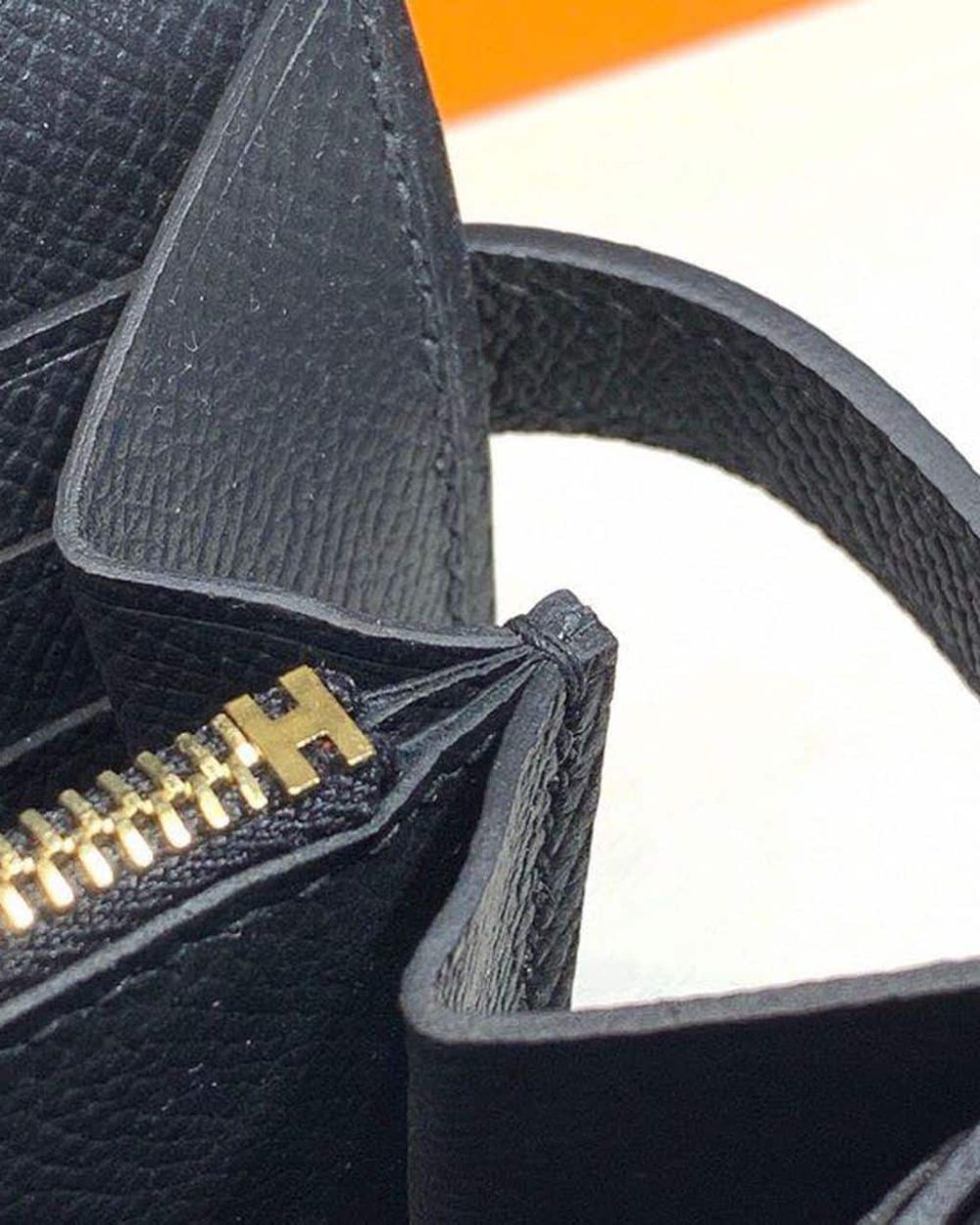 1:1 Replica Hermes Kelly Wallet To Go Woc Black With Gold Toned Hardware Bag For Women 8.2in/21cm