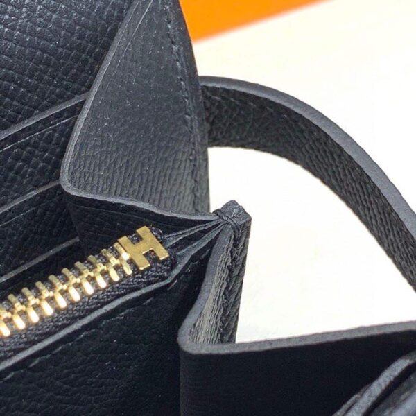 1:1 Replica Hermes Kelly Wallet To Go Woc Black With Gold Toned Hardware Bag For Women 8.2in/21cm