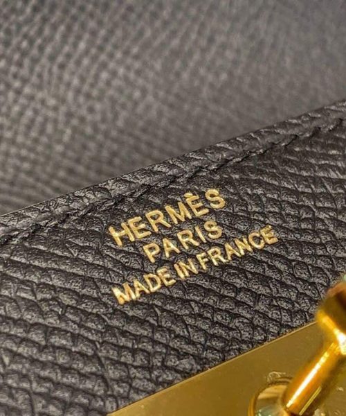 1:1 Replica Hermes Kelly Wallet To Go Woc Black With Gold Toned Hardware Bag For Women 8.2in/21cm
