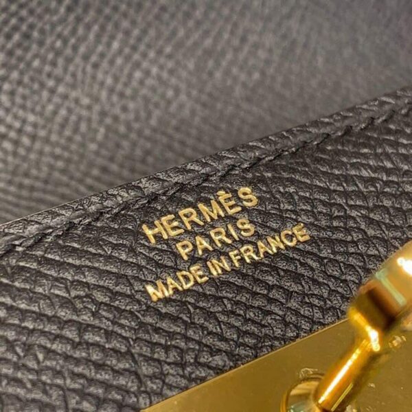 1:1 Replica Hermes Kelly Wallet To Go Woc Black With Gold Toned Hardware Bag For Women 8.2in/21cm
