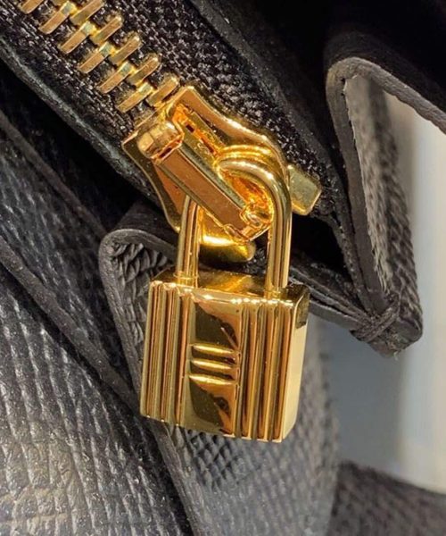 1:1 Replica Hermes Kelly Wallet To Go Woc Black With Gold Toned Hardware Bag For Women 8.2in/21cm