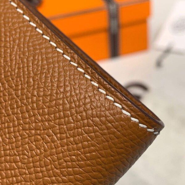 1:1 Replica Hermes Kelly Wallet To Go Woc Brown With Gold Toned Hardware Bag For Women 8.2in/21cm