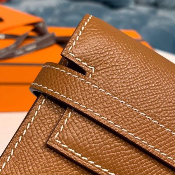 1:1 Replica Hermes Kelly Wallet To Go Woc Brown With Gold Toned Hardware Bag For Women 8.2in/21cm