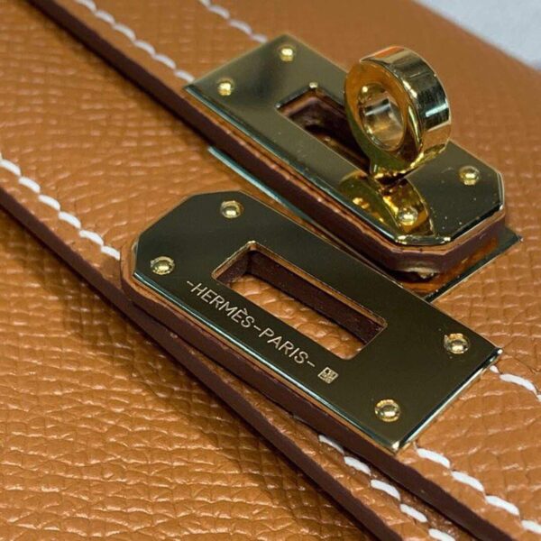 1:1 Replica Hermes Kelly Wallet To Go Woc Brown With Gold Toned Hardware Bag For Women 8.2in/21cm