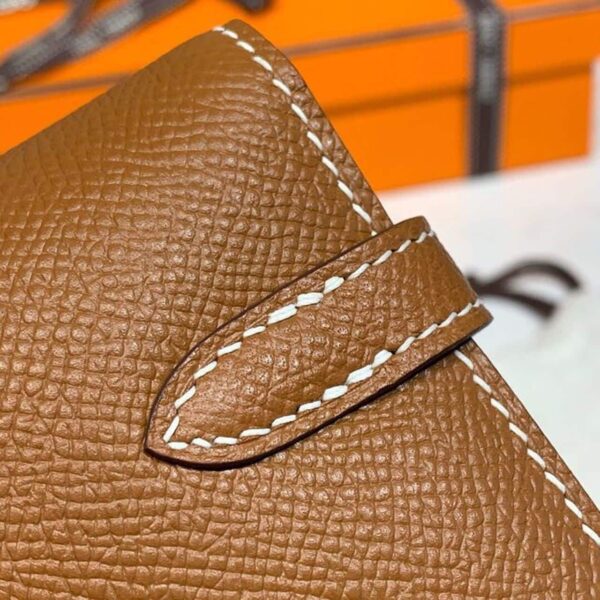 1:1 Replica Hermes Kelly Wallet To Go Woc Brown With Gold Toned Hardware Bag For Women 8.2in/21cm
