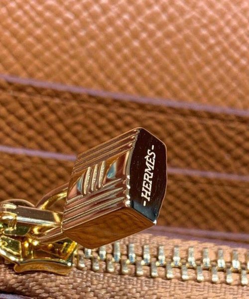1:1 Replica Hermes Kelly Wallet To Go Woc Brown With Gold Toned Hardware Bag For Women 8.2in/21cm