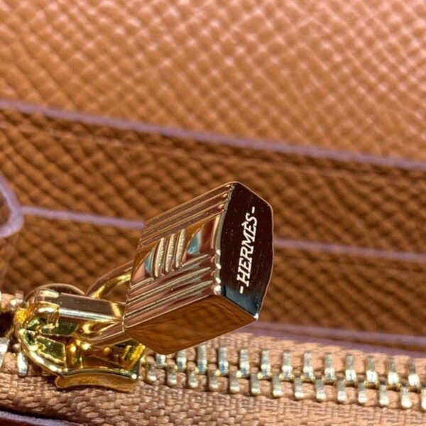 1:1 Replica Hermes Kelly Wallet To Go Woc Brown With Gold Toned Hardware Bag For Women 8.2in/21cm