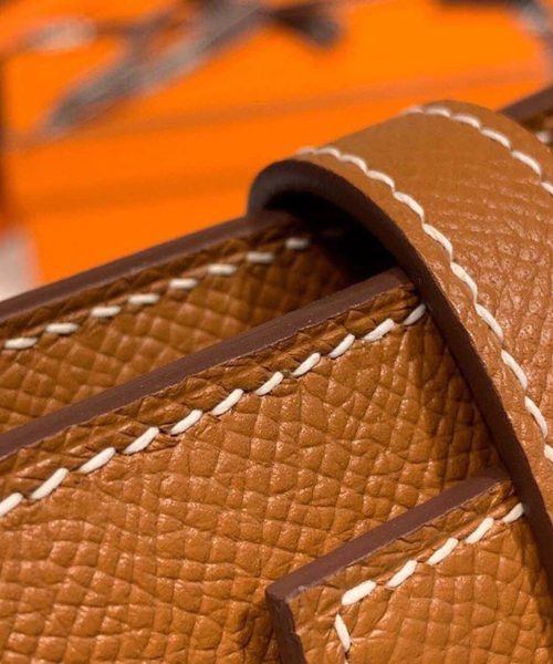 1:1 Replica Hermes Kelly Wallet To Go Woc Brown With Gold Toned Hardware Bag For Women 8.2in/21cm